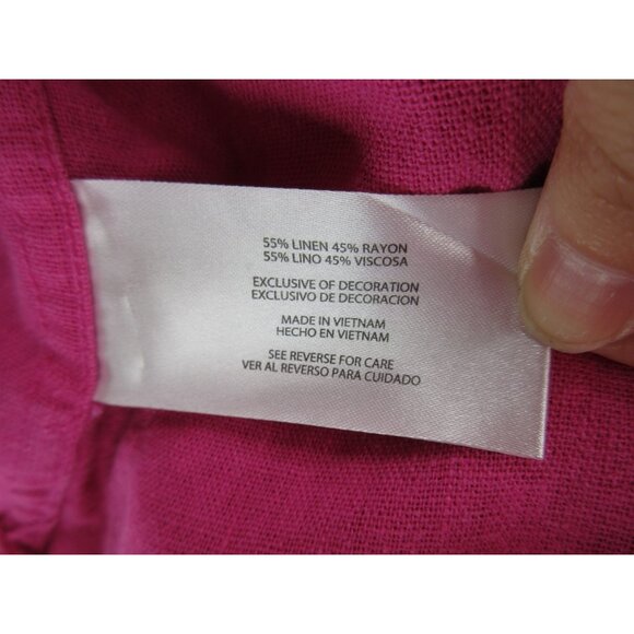 Gap Top XXL Linen Blend Tunic Shirt Button Down Pocket Preppy Woven - Picture 10 of 11
